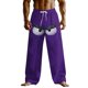 thumbnail image 3 of Ceisia Men's Fun Cartoon Annoyed Face Print Loose Casual Pants with Elastic Drawstring Waist Purple S Gifts, 3 of 3