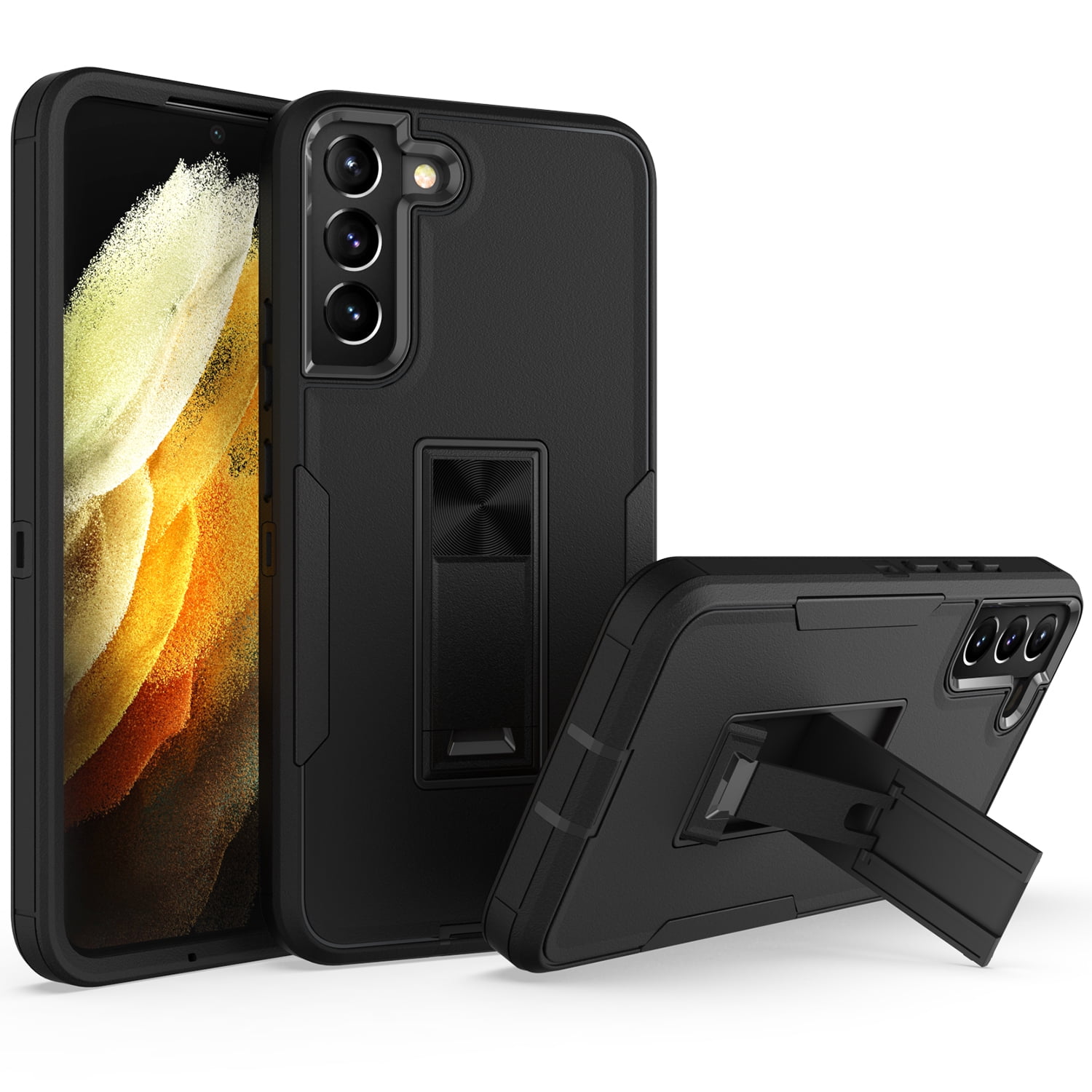 Samsung Galaxy S22 Plus/S22+ Case with Kickstand, Dteck Heavy Duty Phone Case 2 in 1 Hybrid Rugged Shockproof Cover for Samsung Galaxy S22+/S22 Plus, Black