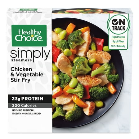 Healthy Choice Simply Steamers Chicken & Vegetable Stir Fry, High Protein Frozen Meal, 9.25 oz. Bowl