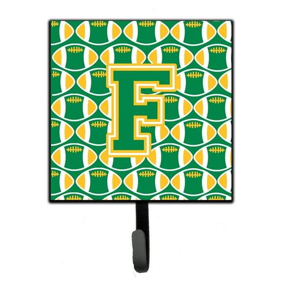 Letter F Football Green and Gold Leash or Key Holder