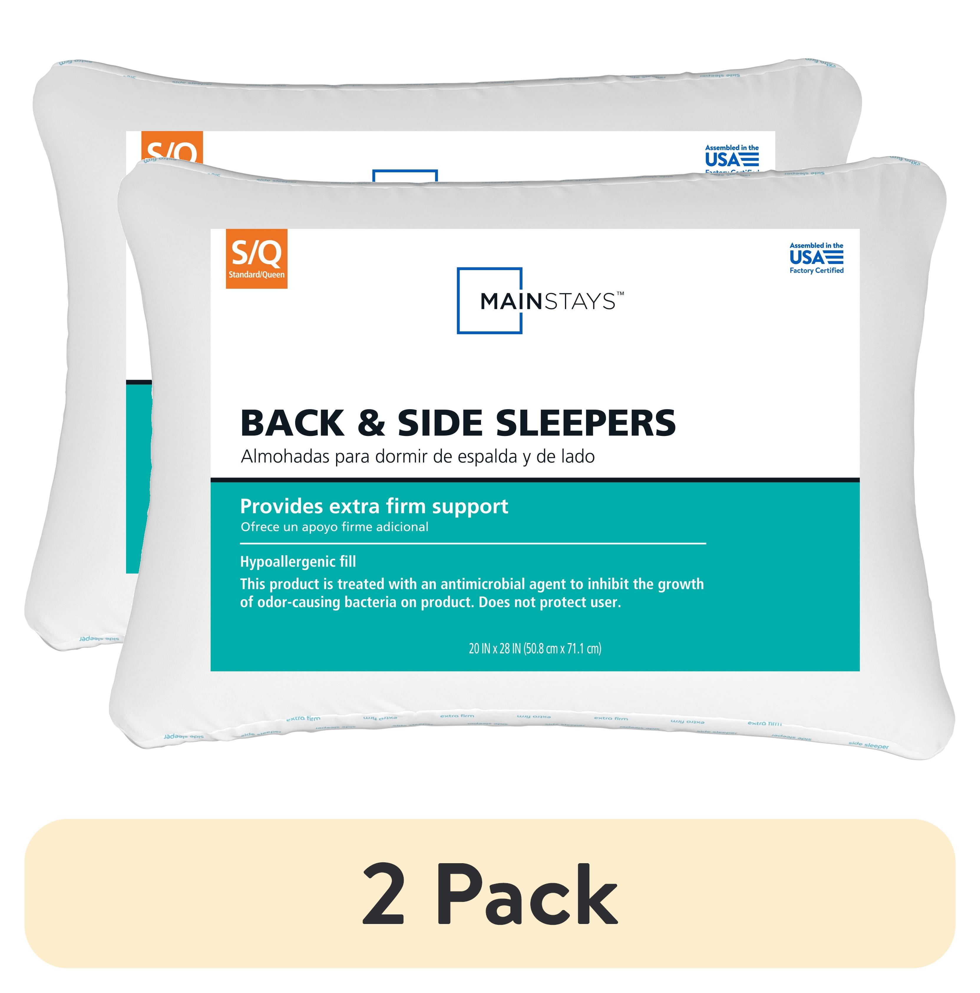 Mainstays Back & Side Sleeper Pillow, Standard/Queen, 2-Pack photo 1