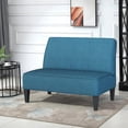 thumbnail image 4 of Loveseat Sofa, Upholstered Small Sofa Couch Mini Love seat Sofas for Bedroom Living Room (Blue) My Lux Decor Round, 4 of 6