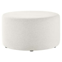 Ottoman Accent Chair, Ivory White, Fabric, Living Kitchen Cafe Bistro Hospitality Restaurant, Modern Contemporary HB36594