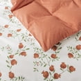 thumbnail image 6 of HoneiLife 3pc Duvet Cover King Size - 100% Cotton Comforter Floral Breathable Duvet Cover with Zipper Closure & Corner Ties, Orange Pomegranate, 6 of 8