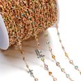 thumbnail image 1 of 1m/roll Zircon Crystal Glass Beads Copper Chain Rhnstone Ankle Chains For Necklace Bracelet Components DIY Jewelry Making, 1 of 10