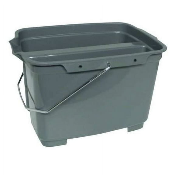1 PK TOUGHGUY 4-1/4 gal. Rectangular Bucket, Gray, Plastic