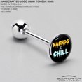 thumbnail image 4 of Body Candy Tongue Ring Nachos and Chill 14G Barbell Tongue Piercing Stainless Steel, 4 of 8