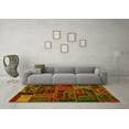 thumbnail image 3 of Ahgly Company Indoor Square Oriental Yellow Modern Area Rugs, 4' Square, 3 of 4