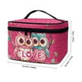thumbnail image 4 of HELLHERO Happy Valentine's Day and Heart Owl Travel Cosmetic Makeup Bag (8.86"x6.5"x5.9") Portable and Durable for Women Men Portable Home Office, 4 of 4