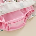 thumbnail image 7 of Bagilaanoe Newborn Easter Outfits Baby Girl Rompers Dress Floral Print Fly Sleeve Bodysuits + Headband 3M 6M 12M 18M Infant Patchwork A-line Dresses, 7 of 7