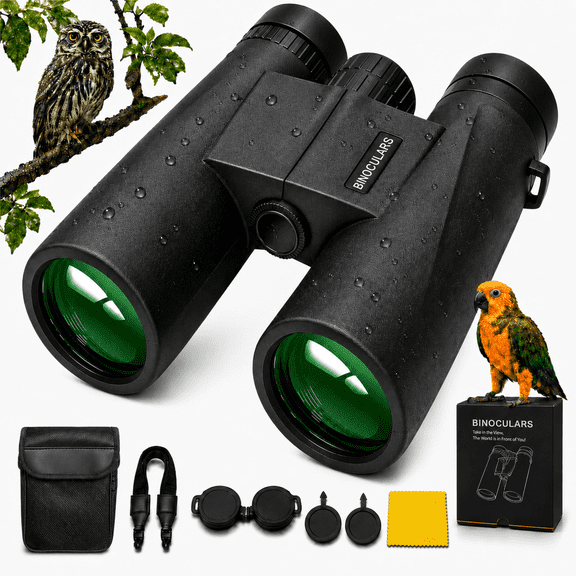 Tunmod 10x42 HD Binoculars for Adults, High-Powered Waterproof Binoculars with BAK4 Prism for Bird Watching, Hunting, Hiking and Outdoor Activities