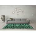 thumbnail image 3 of Ahgly Company Indoor Square Abstract Turquoise Blue Modern Area Rugs, 3' Square, 3 of 4