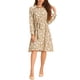thumbnail image 2 of INSPIRE CHIC Vestido de Camisa Midi de Manga Larga con Cuello Floral y Cintura Ajustable para Mujeres L Caqui, 2 of 6