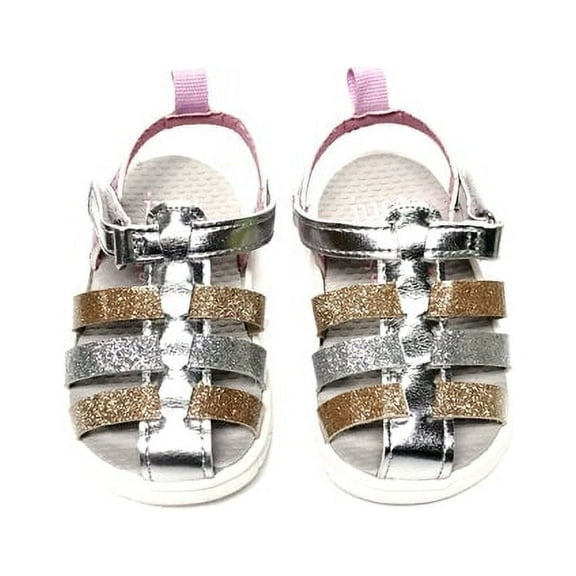 Carter's Closed Toe Baby Walking Sandal Shoes - Silver/Gold (Infant Size 3)