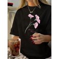 thumbnail image 1 of Vintage-Inspired Geometric Print T-Shirt for Women - Casual Crew Neck, Short Sleeve, Polyester Blend, Machine Washable - Perfect for Summer, 1 of 7