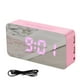 thumbnail image 1 of Despertador LED Control de voz digital Espejo de maquillaje Termómetro de escritorio colorido Cargador de teléfono, Rosa Guardurnaity EL001422-03, 1 of 2
