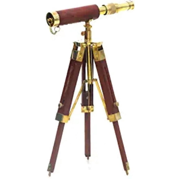 Solid Brass Floor Standing Telescope with Wooden Tripod Stand - Gifts - Gift by Nauticalmart