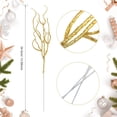 thumbnail image 3 of NOGIS 30pcs Glitter Curly Christmas Spray Artificial Twigs Branches Christmas Leaves Picks Stems Christmas Tree Ornaments Vase Filler for Xmas Party Gold, 3 of 7