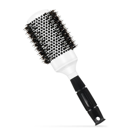 BANGMENG Round Brush with Boar Bristles,Straightening & Drying, Black Color (Barrel 2 inch)