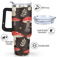 thumbnail image 3 of Mug with Handle and Straws 40 oz Stainless Steel Mushroom Travel Cup Birthday Present for Men Dad Son Husband Gifts for Him/Her Water Bottle, 3 of 7
