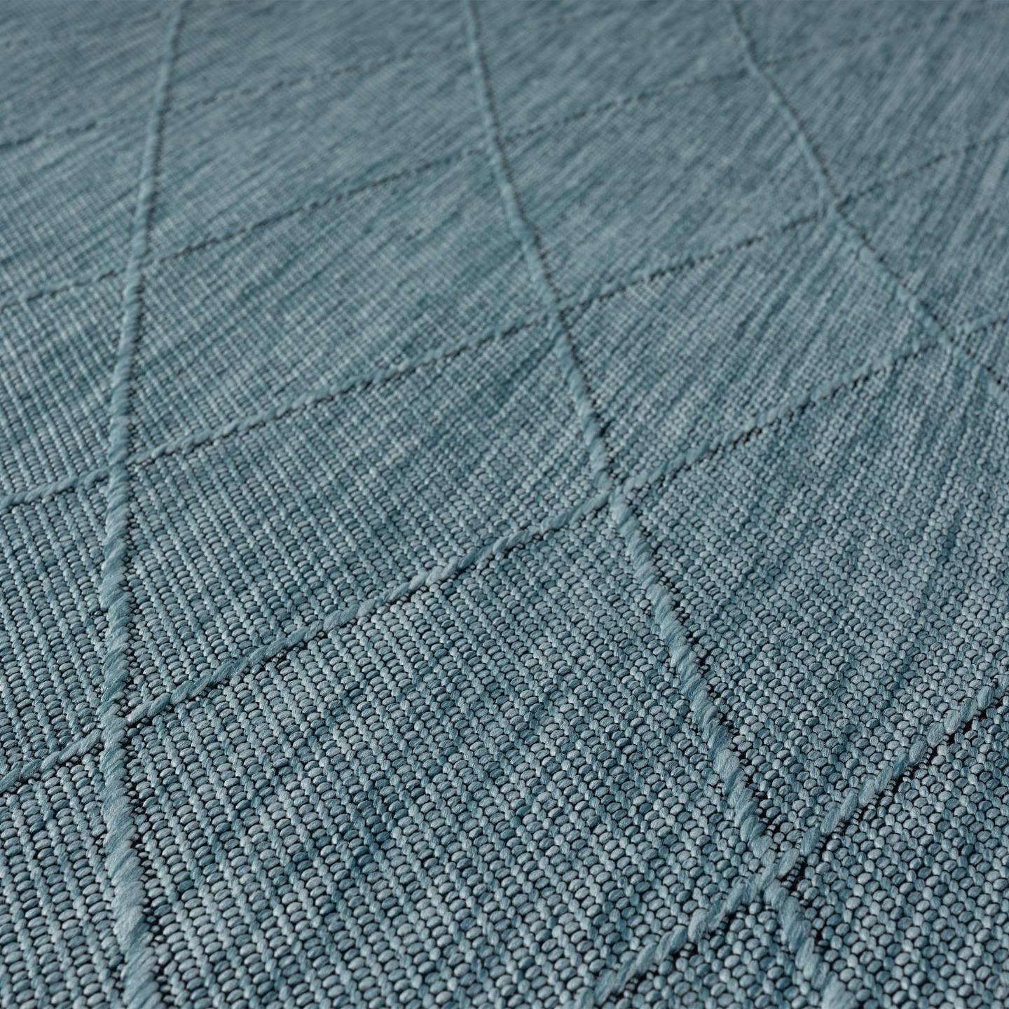 Luxe Weavers Non-Slip Washable Outdoor Aqua 6x9 Area Rug, Modern Geometric Carpet