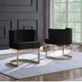 thumbnail image 2 of Velvet Black Accent Chair with Gold Chrome Base - 1 Chair, 2 of 4