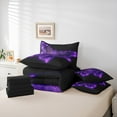 thumbnail image 4 of Castle Fairy Flying Butterfly 7-Piece Twin Bedding Sets,Black Purple Bedding Comforter Set,Neon Gradient Breathable Sheet Sets,Ultra Soft Animal Home Decor,Reversible, 4 of 9
