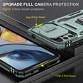 thumbnail image 7 of K-Lion for Motorola Moto G22 6.5" 2022 Case, Magnetic Metal Ring Holder Kickstand Camera Lens Cover Heavy Duty Rugged Full Body Protection Anti-Scratch Shockproof Case, Darkgreen, 7 of 7