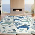 thumbnail image 2 of Design&I 5'x7' Washable Area Rug Fish Marine Reef Turtle Coral Seashell Nautical Ocean Motifs for Dining Room, Under Table, Home Office, Snag-Free, Skid-Resistant, 2 of 7