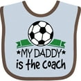 thumbnail image 3 of Inktastic Soccer My Daddy is the Coach Boys or Girls Baby Bib, 3 of 4