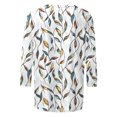 thumbnail image 5 of Summer Savings Clearance ZVAVZ Womens Summer Tops 3/4 Sleeves Floral Print T Shirts 2025 Pullover Tunics Loose Fit Round Neck Casual Blouses White,3XL, 5 of 5