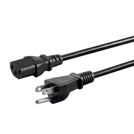 Monoprice Power Cord - 8 Feet - Black | NEMA 5-15P to IEC 60320 C13, 16AWG, 13A/1625W, 3-Prong