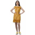 thumbnail image 2 of Moomaya Printed Women Back Slit Dress Sleeveless Scoop Neck Mini Shift Dress, 2 of 6