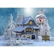 thumbnail image 1 of Cuadros Decorativos (DE1421) Pintura de diamante Muñeco de nieve gigante Siguiente casa Imagen de pared redonda completa 40x30cm 20X30cm Wdftyju embutido en tela, 1 of 1