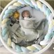 thumbnail image 1 of Almohada de cama trenzada de cuatro hebras con bolas de nudo largo tejidas, tira anticolisión para niños, 1 of 5