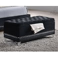 thumbnail image 2 of Maklaine Contemporary Velvet Tufted Trunk with Nailhead Trim in Black, 2 of 3