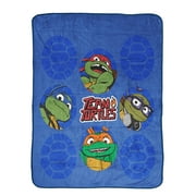 Teenage Mutant Ninja Turtles TMNT Head Kids Throw, 46 x 60, Microfiber, Blue, Nickelodeon