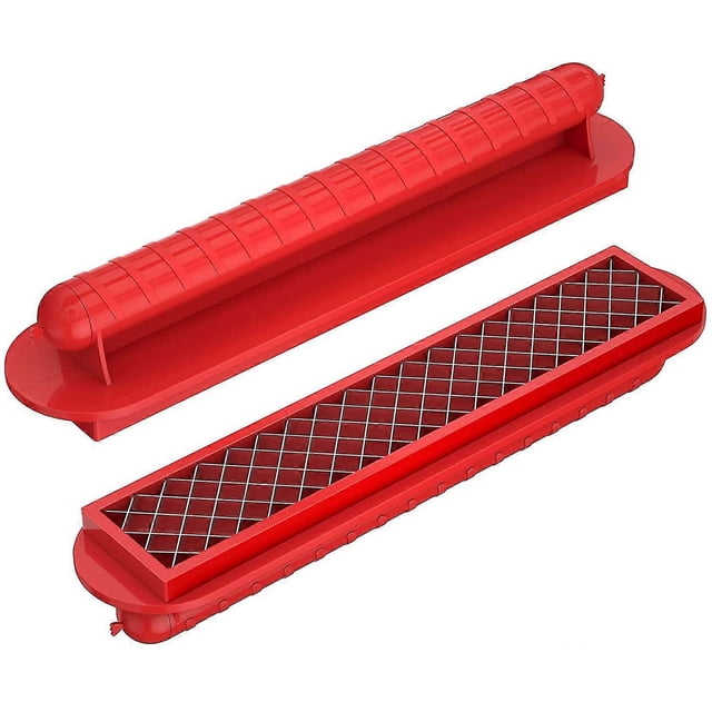 Cortador de salchichas - Cortador de salchichas para barbacoa y cocina, ligero y cómodo (10 pulgadas, rojo)