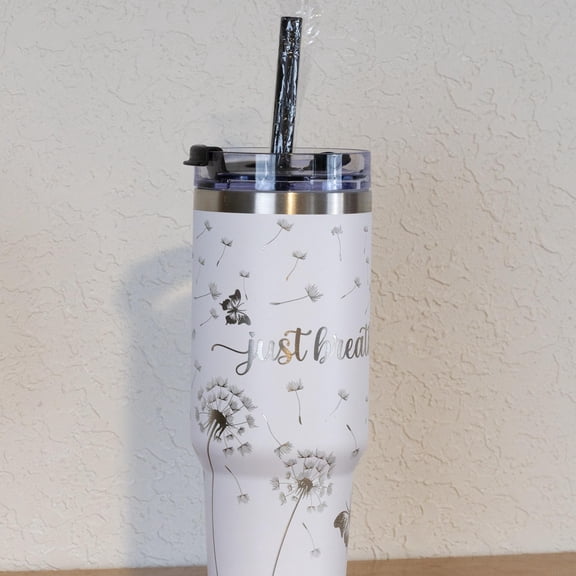 Just Breathe 40oz Tumbler – Laser Engraved Stainless Steel with Straw