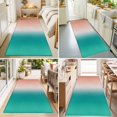 thumbnail image 4 of Hallway Runner Rug 2'x6', Teal Pink Ombre Kitchen Runner Rugs Non-Slip Carpet Mats, Contemporary Art Abstract Aesthetics Bedside Rugs Runners Washable Floor Carpet for Bathroom Laundry Room, 4 of 8