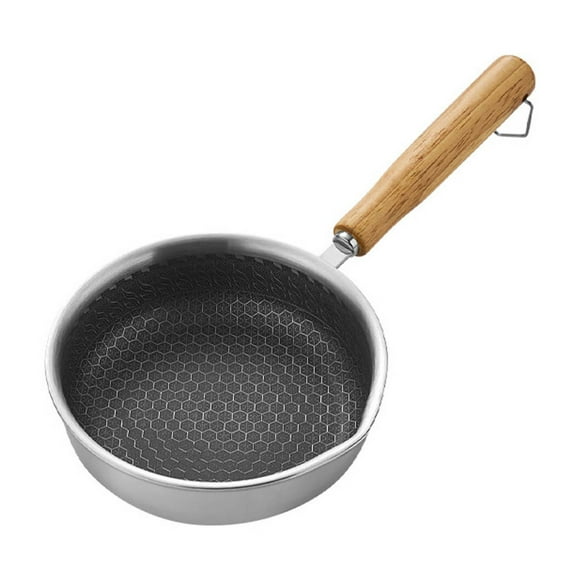Sartén antiadherente de acero inoxidable para tortillas, mini sartén para huevos, bistec, crepes y panqueques. Sartén pequeña multifuncional honda para cocina, hogar y camping. Medidas: 32,5 x 16 x