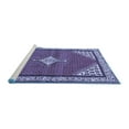 thumbnail image 2 of Ahgly Company Machine Washable Indoor Rectangle Medallion Blue Traditional Area Rugs, 4' x 6', 2 of 4