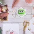 thumbnail image 6 of 3drose, Cute Cartoon Mixtape Design on Green - Retro Mix Tape, 3 inch Snowflake Porcelain Ornament, 6 of 7