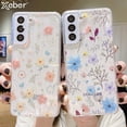 thumbnail image 2 of Funda de teléfono con flores de dibujos animados transparente con purpurina para Samsung S23 Ultra S22 S21 S20 Plus FE Note 20 A53 A73 A13 A33 A52 A72 A71, funda blanda Tan Jianjun unisex, 2 of 2