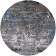 thumbnail image 1 of Ahgly Company Indoor Round Mid-Century Modern Dark Gray Oriental Area Rugs, 8' Round, 1 of 6