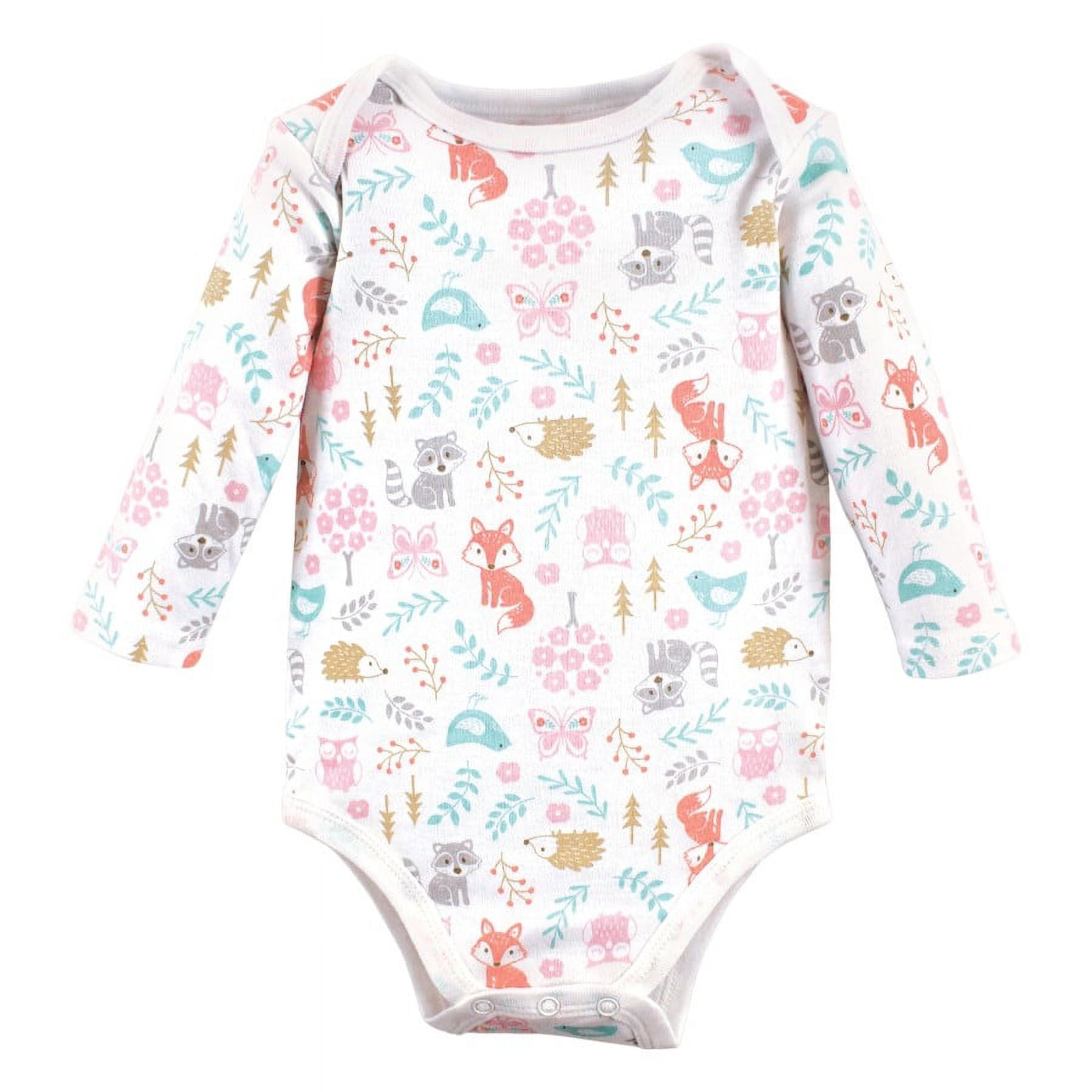 Hudson Baby Cotton Long-Sleeve Bodysuits, 3-Pack, Newborn- 24 Months