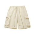 thumbnail image 1 of Pantalones cortos de trabajo holgados de secado rápido para hombre: 4 bolsillos de nailon, para exteriores/casuales, nailon/spandex, cintura elástica, XS-XXXXL, cintura de 71-129 cm, 1 of 4