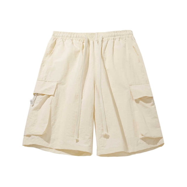 Pantalones cortos de trabajo holgados de secado rápido para hombre: 4 bolsillos de nailon, para exteriores/casuales, nailon/spandex, cintura elástica, XS-XXXXL, cintura de 71-129 cm