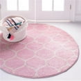 thumbnail image 1 of Unique Loom 3151533 3 x 3 ft. Rounded Trellis Frieze Round Rug, Pink, 1 of 5