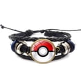 thumbnail image 4 of 4 piezas Pokemon Go Fairy Ball pulsera de cuero Retro Punk cuerda de mano tejida multicapa, 4 of 5